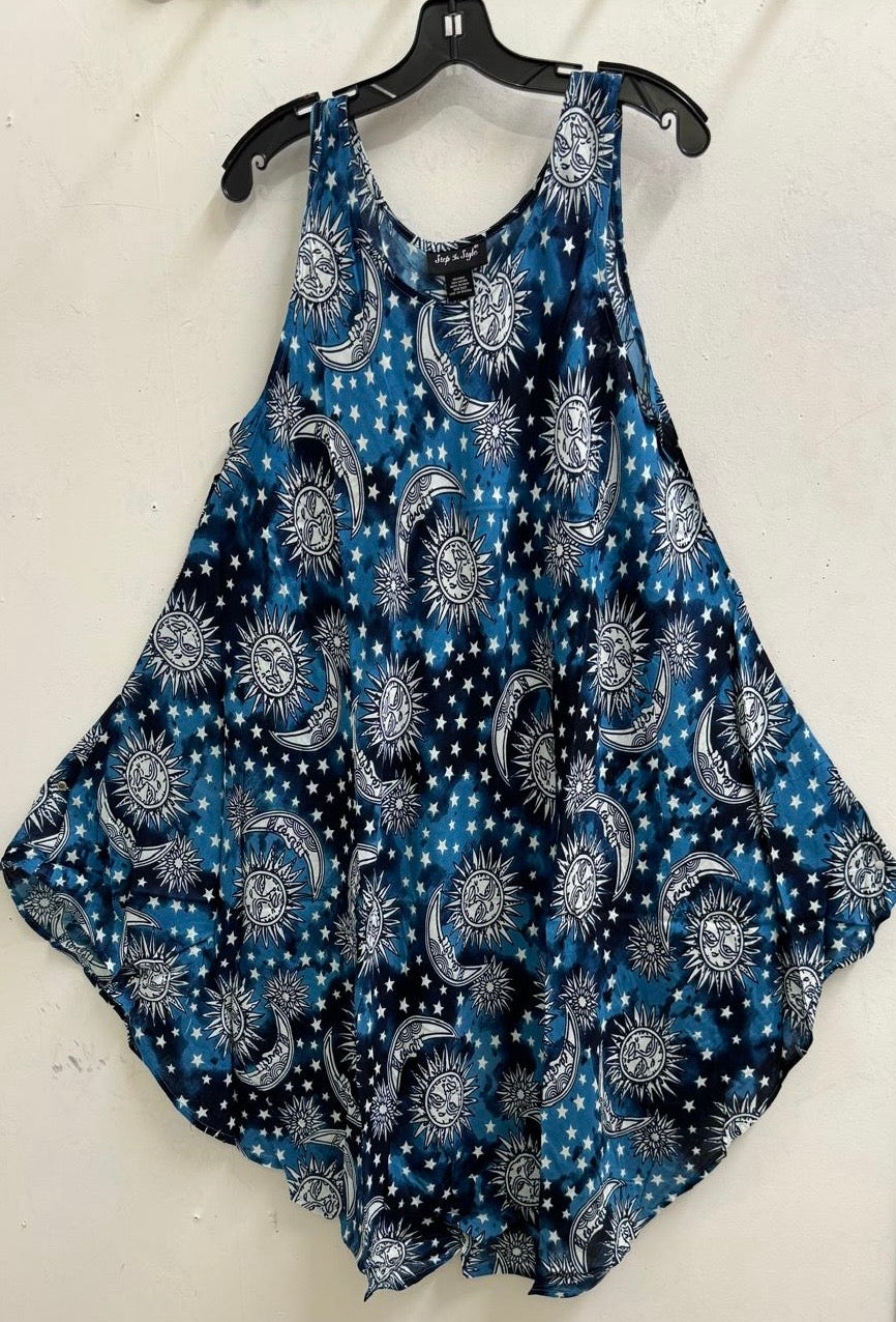 Blue Star, Sun and Moon Umbrella Dress India Emporium Blue Star, Sun and Moon Umbrella Dress India Emporium