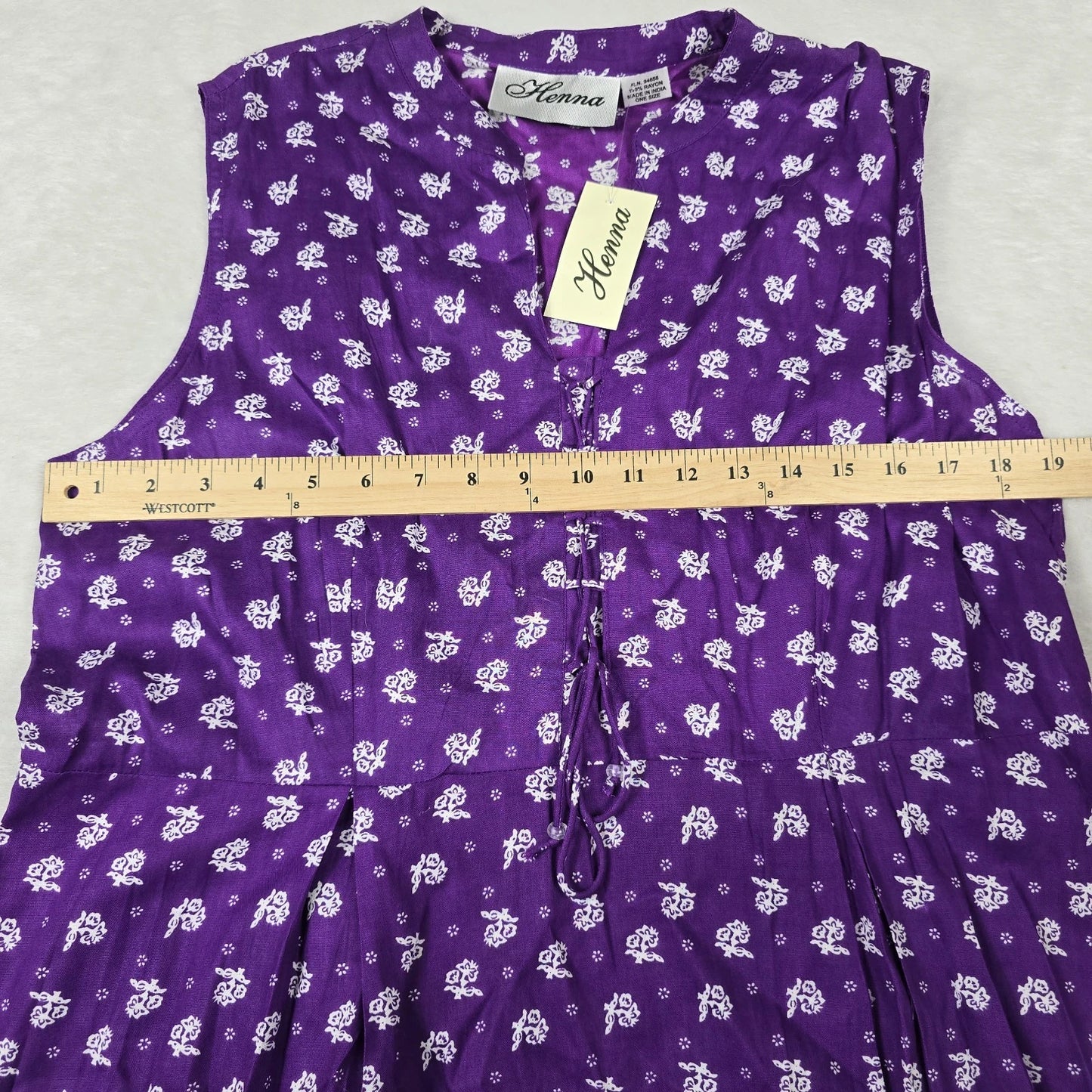 Purple Sleeveless Floral Dress Women's One Size