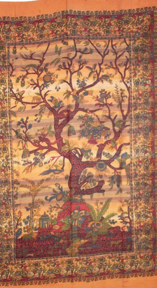 Tree of Life Foliage Cotton Tapestry 55x85