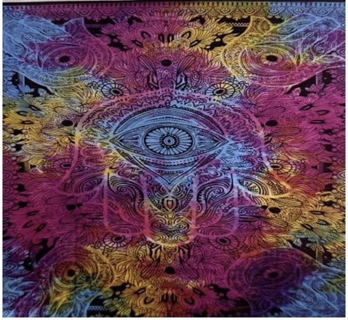 Cosmic Eye Psychedelic Cotton Tapestry 55x85