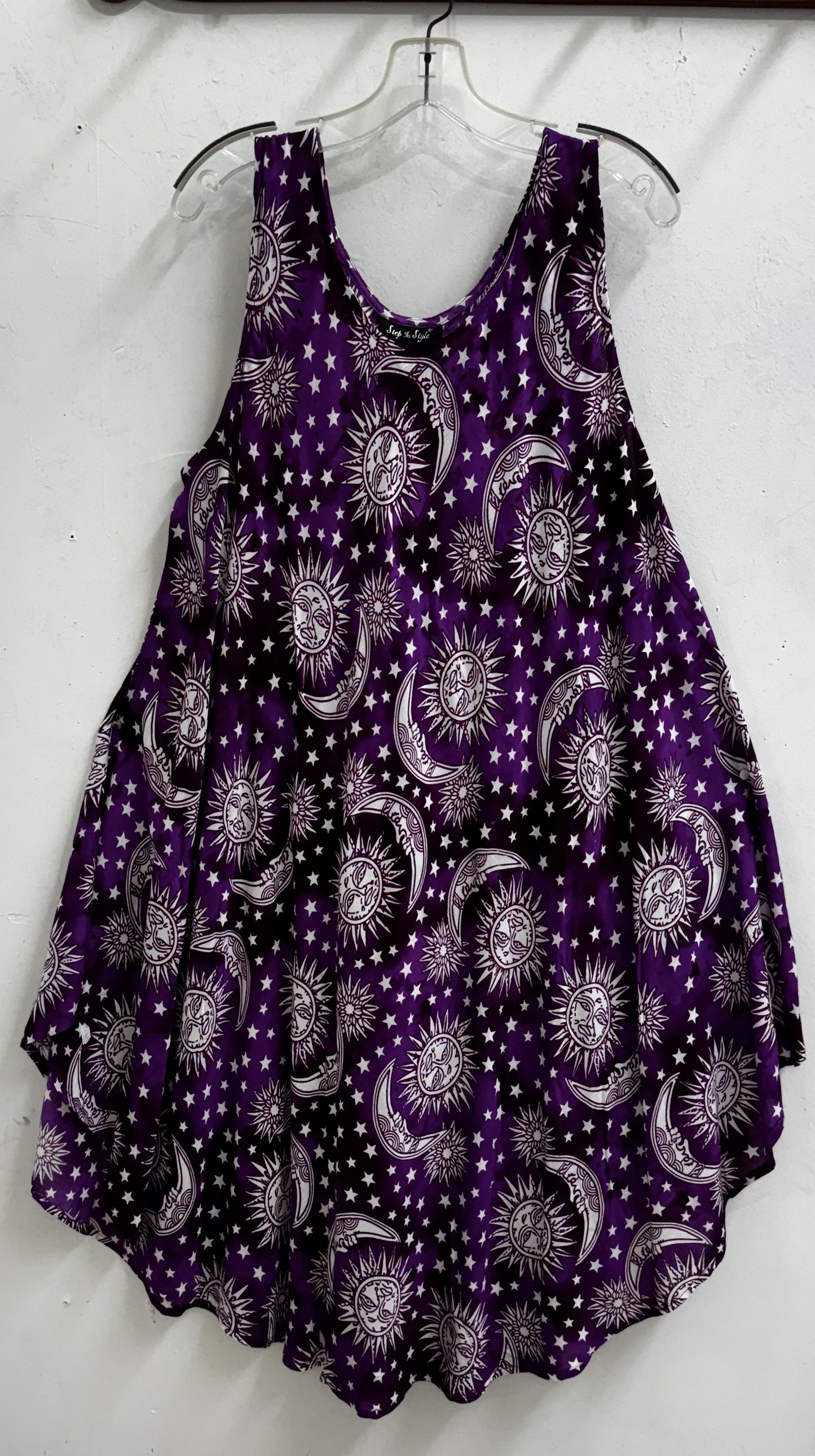 Purple Star, Sun and Moon Umbrella Dress