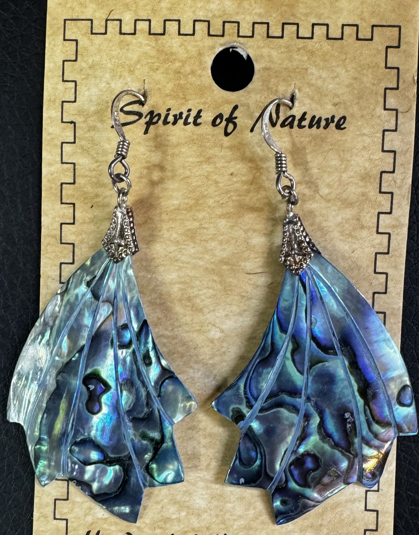 Beautiful Blue Shimmering Leaves Spirit of Nature Earrings