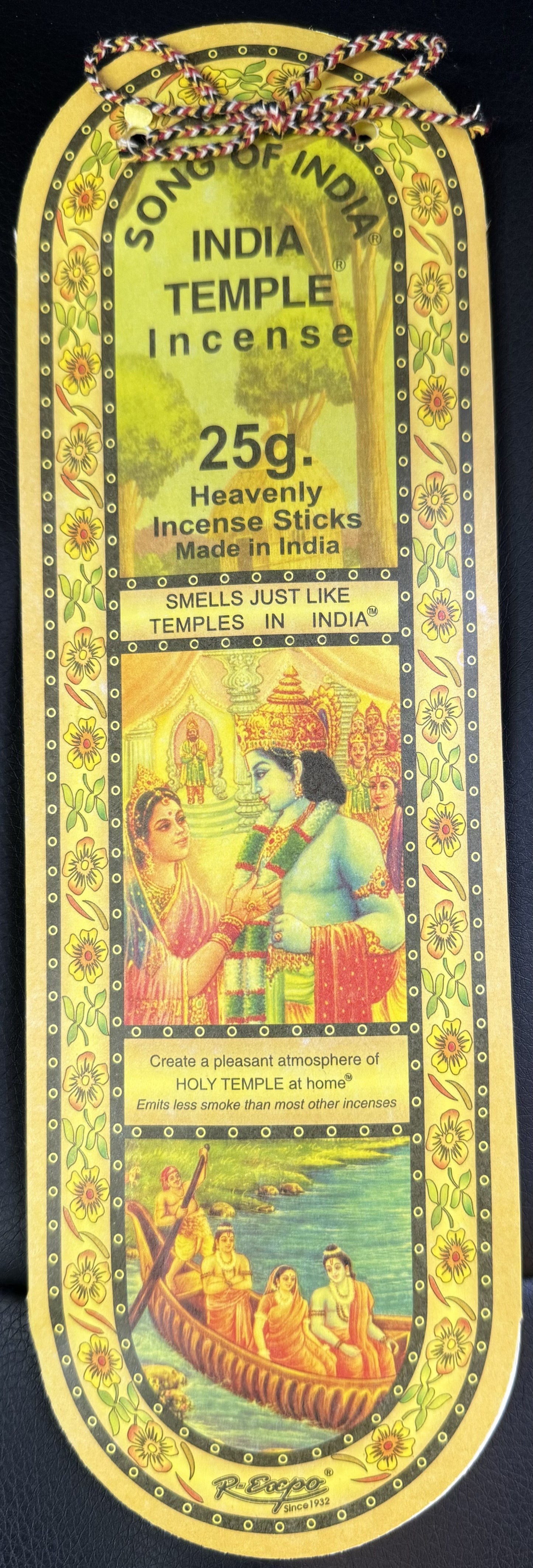 Song of India - Sacred Aroma of India Temple Incense 60g