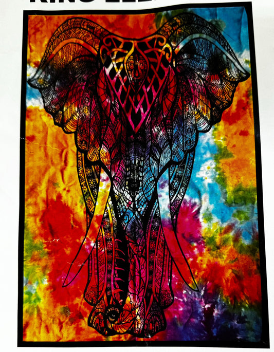 King Elephant Sunset Tie Dye Mini Tapestry 42x30