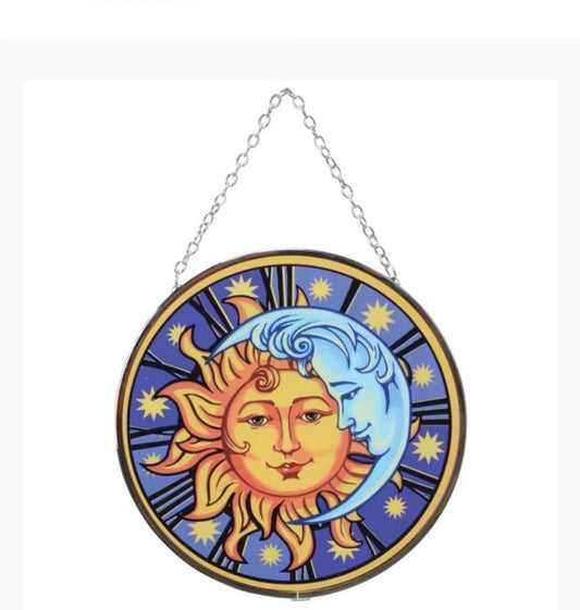 Celestial Magic: Sun and Moon Stained Glass Suncatcher