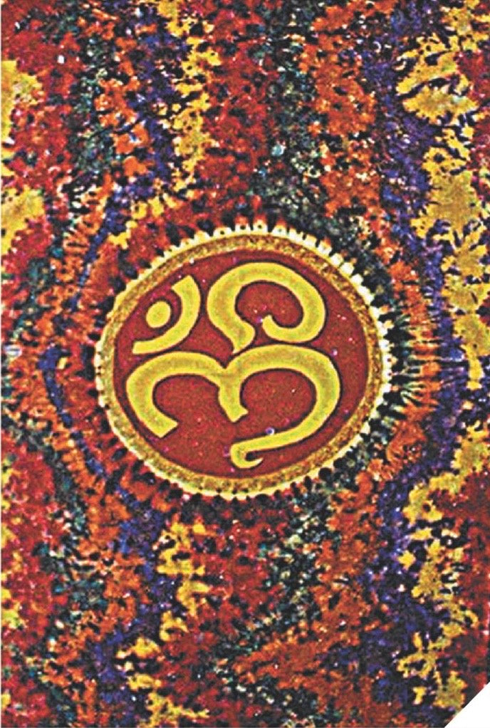 Vibrant Om Shanti Tie-Dye Tapestry 55x85