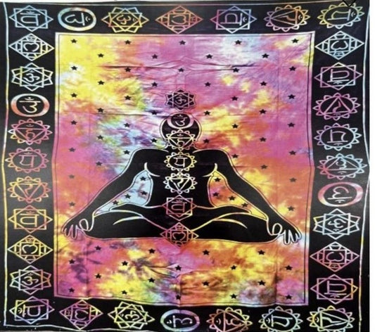 Seven Chakras Yoga Meditative Cosmic Tapestry 55x85