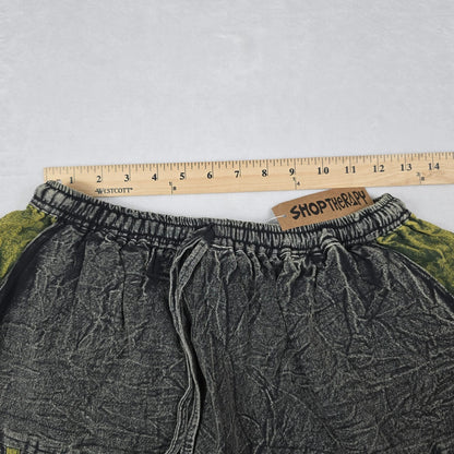 Boho Hippie Harem Pants Green Mushroom One Size